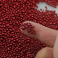 Декор у вигляді невеликих перлинок різного розміру, 1 уп. Колір «Червоний оксамит»