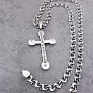 Срібна цепочка з хрестиком чоловіча Бісмарк. Срібний хрест і ланцюжок срібло. 55 см, фото 6