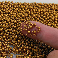 Декор у вигляді невеликих перлинок різного розміру, 1 уп. Колір «Золото дукат»