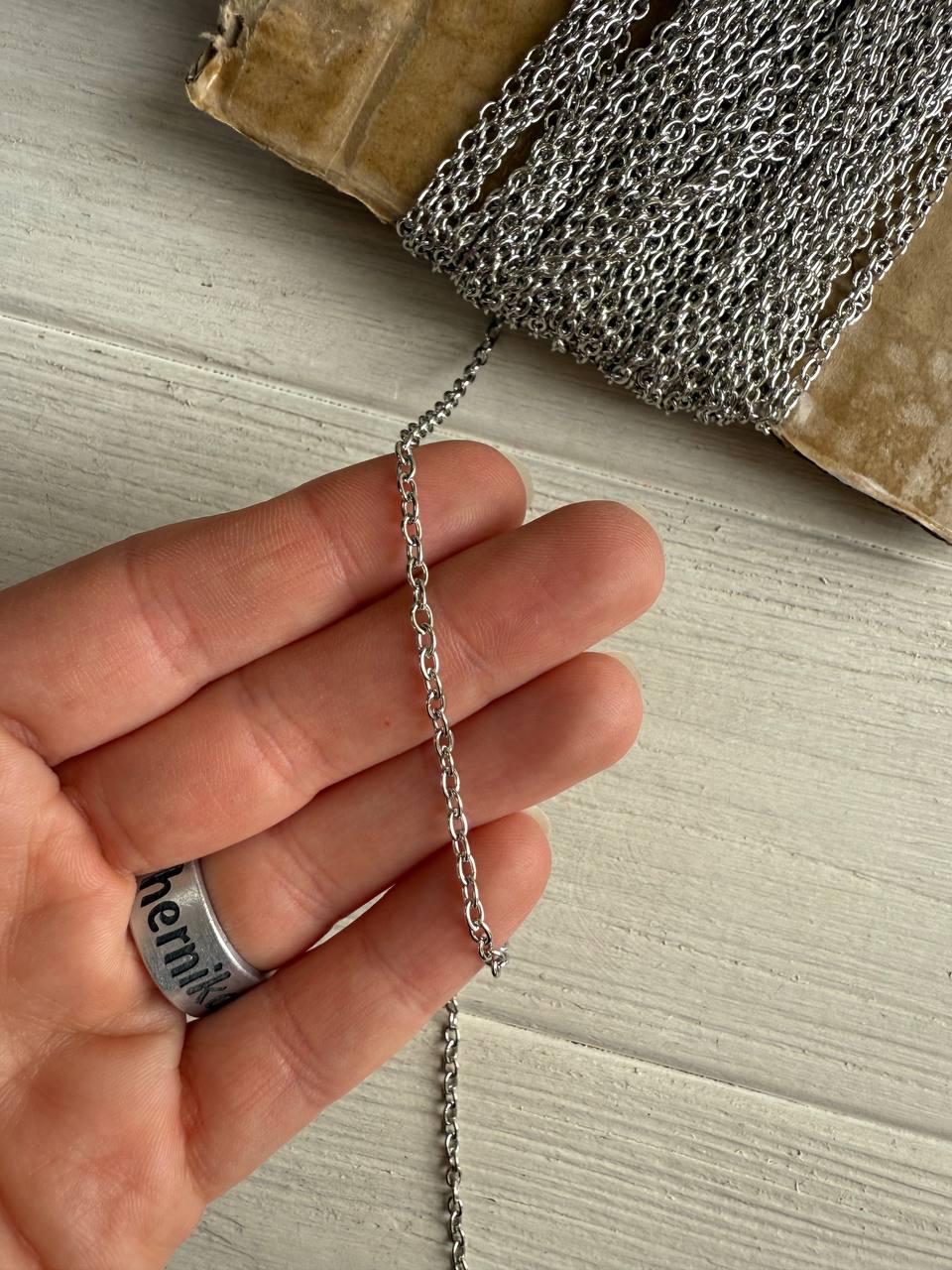 Ланцюжок 2,7 * 3 мм срібло 50 см, фото 1