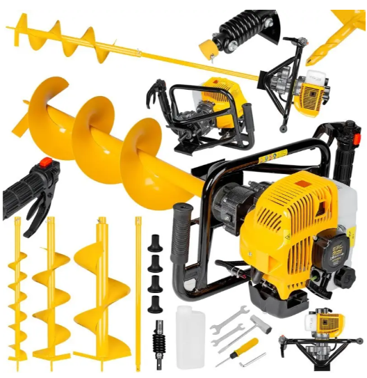 Мотобур (Бензобур) Asaka ASGD670 - 3 шнека, подовжувач, пружинний амортизатор, фото 1