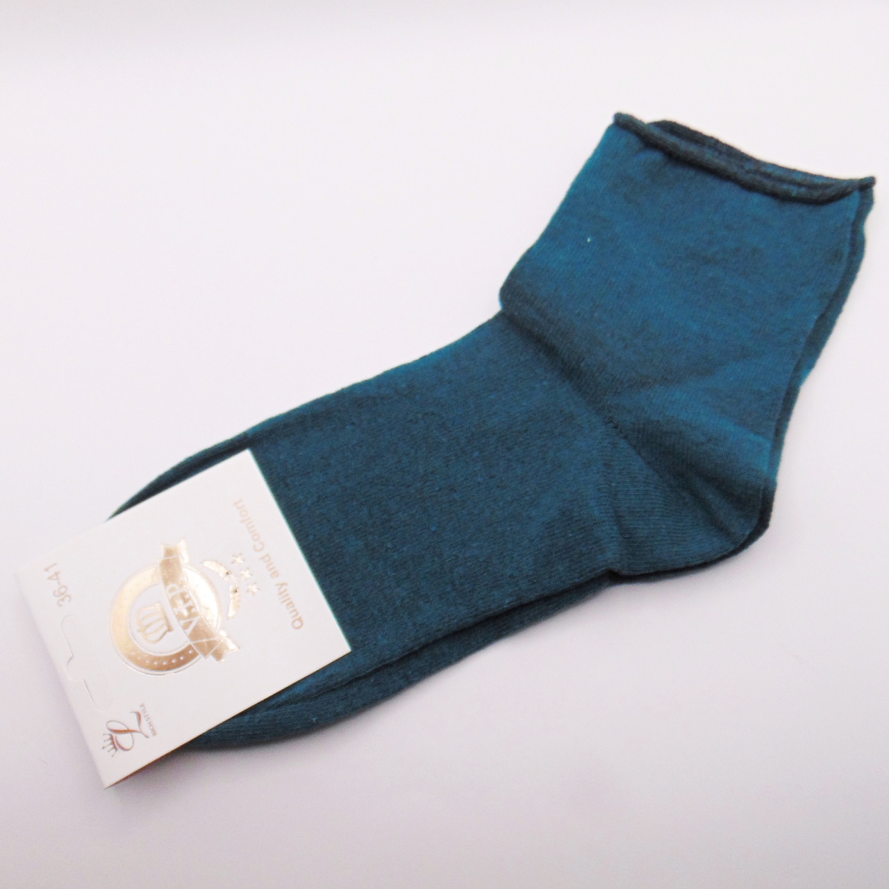 Шкарпетки без гумки VIP 36-41 бірюзові, фото 1