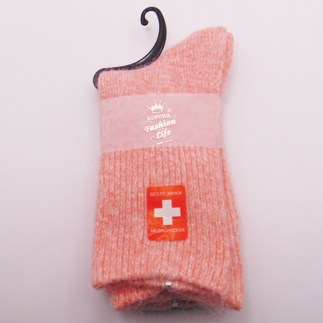 Медичні теплі шкарпетки альпака Корона 2551 37-41 персикові, фото 1