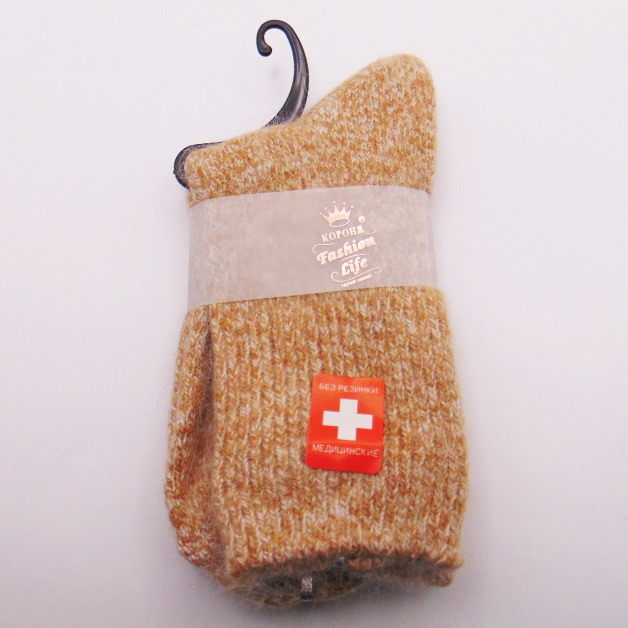 Медичні теплі шкарпетки альпака Корона 2551 37-41 бежеві, фото 1