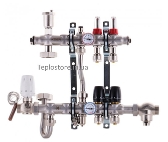 КОЛЕКТОРНИЙ ВУЗОЛ В ЗБОРІ ДЛЯ СИСТЕМИ "ТЕПЛА ПІДЛОГА" З БОКОВИМ ПІДКЛЮЧЕННЯМ KOER