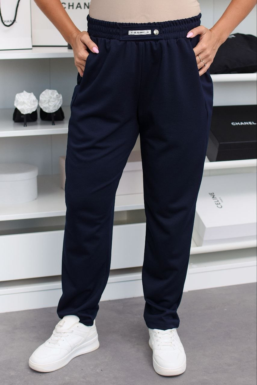 Жіночі трикотажні штани великого розміру сині 48-50 , 52-54, 56-58, 60-62, фото 1