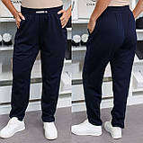 Жіночі трикотажні штани великого розміру сині 48-50 , 52-54, 56-58, 60-62, фото 5