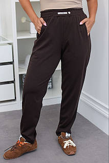 Жіночі трикотажні штани великого розміру шоколад 48-50 , 52-54, 56-58, 60-62