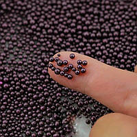 Декор у вигляді невеликих перлинок різного розміру, 1 уп. Колір «Сливовий пунш»