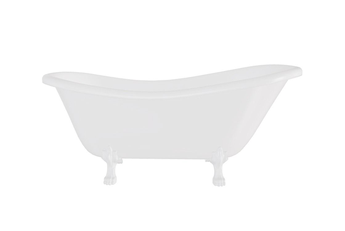 Ванна акрилова OTYLIA ретро 170х77 з 2 отворами (злив і перелив), з ногами білими, без сифону