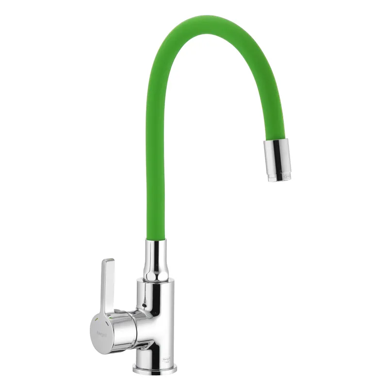 Змішувач для кухні з гнучким силіконовим виливом Ibergrif M22112-5 (IB0071), фото 1