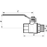Кран кульовий Nolf NF.622 — 1" FM ГШВ YELLOW, ручка "вачка" жовта (NF2938), фото 2