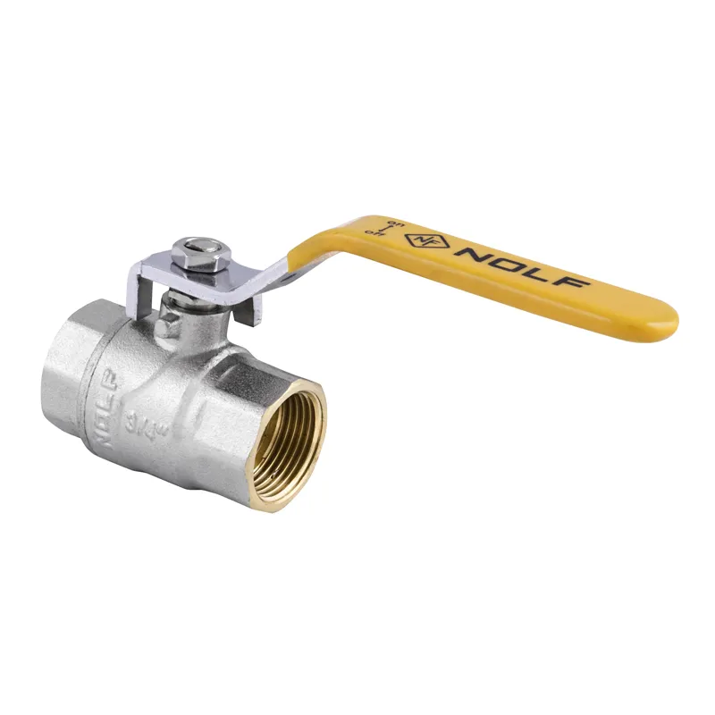 Кран кульовий Nolf NF.612 — 3/4" FF ГГВ YELLOW, ручка "харчах" жовта (NF2925), фото 1