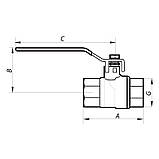 Кран кульовий Nolf NF.612 — 3/4" FF ГГВ YELLOW, ручка "харчах" жовта (NF2925), фото 2