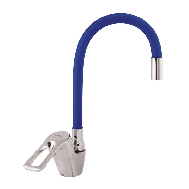Змішувач для кухні Zerix YUB 181 із синім гнучким виливом (ZX0436), фото 1