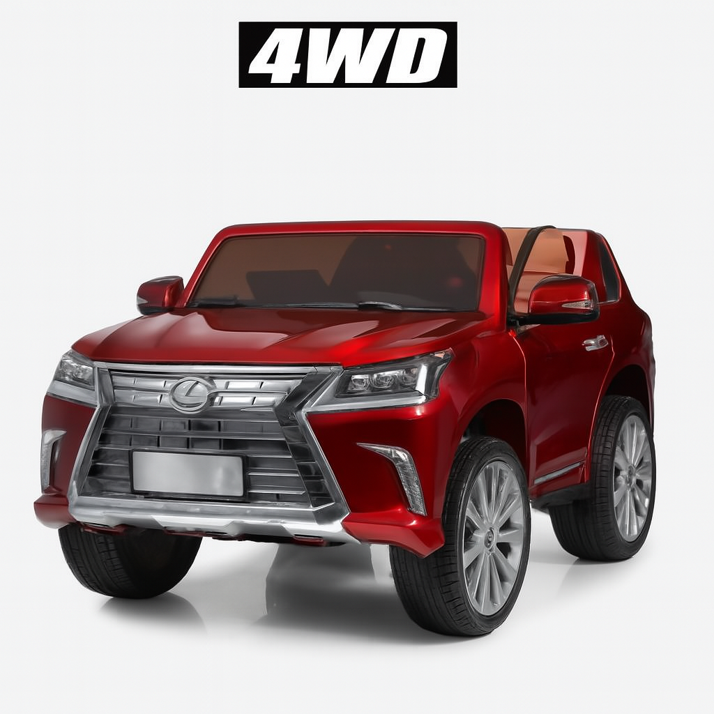 Електромобіль дитячий Lexus LX 570 — 4×4, червоний, з пультом, фото 1
