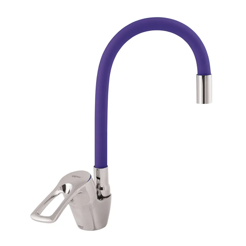 Змішувач для кухні Zerix YUB 181 з фіолетовим гнучким виливом (ZX0432), фото 1