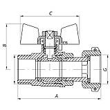 Кран з накидною гайкою 3/4" ГШБ Koer KR.220 (KR0165), фото 2