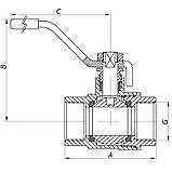 Кран кульовий KOER KR.214.G — 2" FF ГГВ YELLOW, ручка "важіль" жовта (KR0137), фото 3
