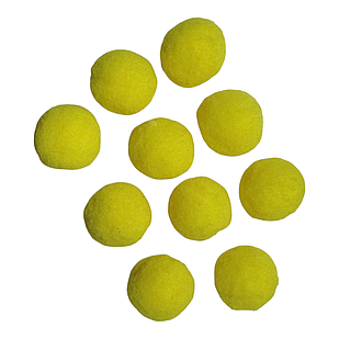 Помпони, 25 мм, Колір: Жовтий (10 шт.)