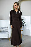 Жіноче в'язане приталене плаття з комірцем, фото 6