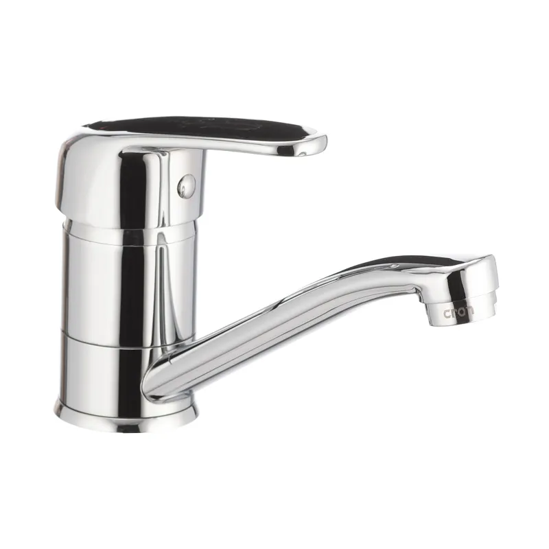 Змішувач для умивальника Cron Magic 004 (вилив 15 см) (чорна ручка) (CR0107), фото 1