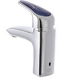 Змішувач для умивальника Cron Magic 001 (синя ручка) (CR0104), фото 2