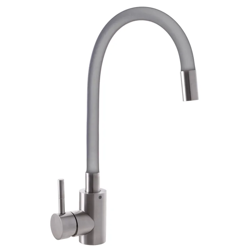 Кухонний змішувач сірий із силіконовим виливом Mixxus SUS 011 (SS2799), фото 1