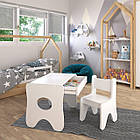 Дитячий комплект стільчик і стіл для маленьких набір меблів столик з ящиком та стільцем в дитячу 70×45×51 бежевий, фото 9