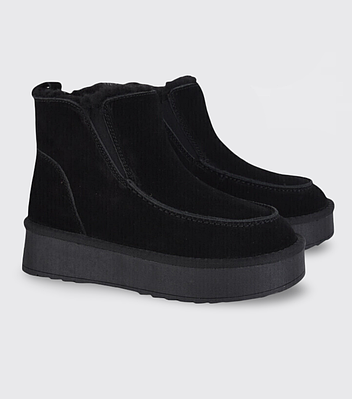 Жіночі уггі зимові замшеві чорні (UG70-1)