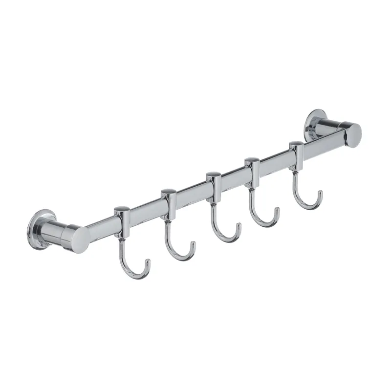 Вішалка для рушників у ванну з 5 рухомими гачками Zerix LR205-5 (LL1419), фото 1