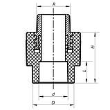 Муфта НР 25x1/2M PPR Koer K0096.PRO (KP0115), фото 2