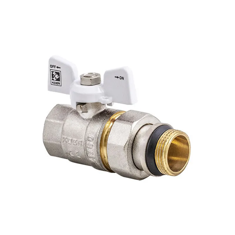 Кран з американкою 3/4" "антипротечка" (Koer KR.227.W-Gi) білий (KR0192), фото 1