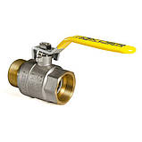 Кран кульовий KOER KR.215.G — 1 1/2" FM ГШВ YELLOW, ручка "важіль" жовта (KR0126), фото 2