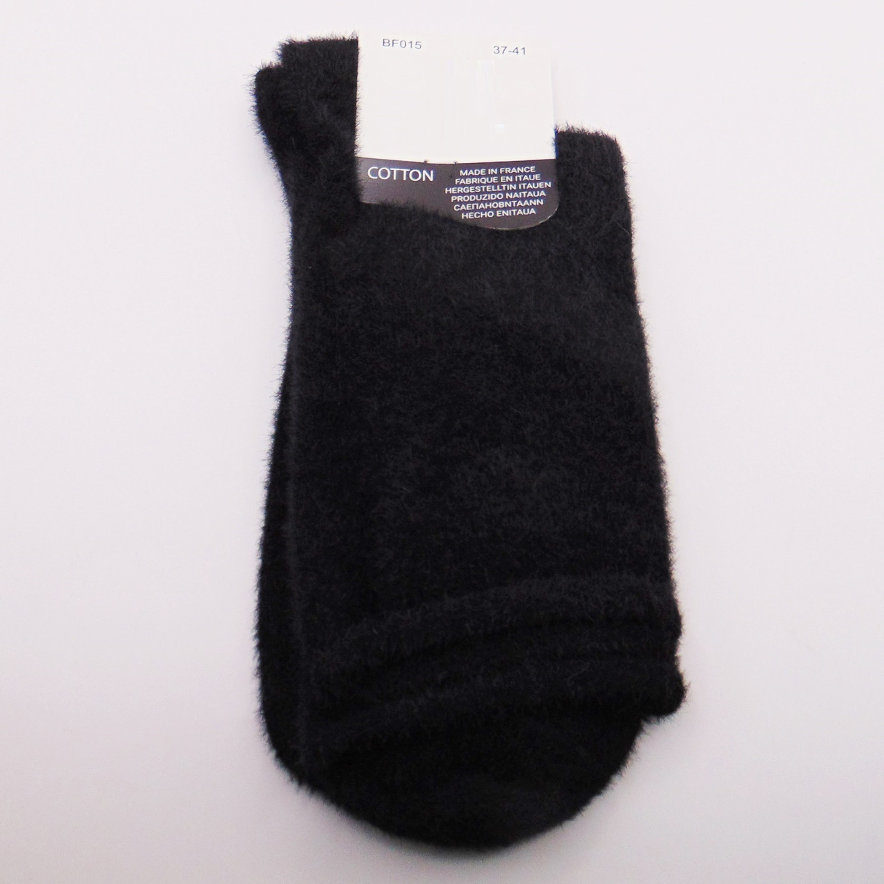 Виоські пухнасті шкарпетки без гумки 37-41 чорні Cotton 015, фото 1