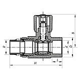 Кран радіаторний 20x1/2 прямий з прокладкою "антипротечка" PPR Koer K0163.PRO (KP0210), фото 2