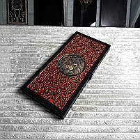 Нарди із чорного акрилового каменю Вогняний Лев 60×30×5см, фото 5