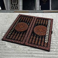 Нарди із чорного акрилового каменю Вогняний Лев 60×30×5см, фото 6