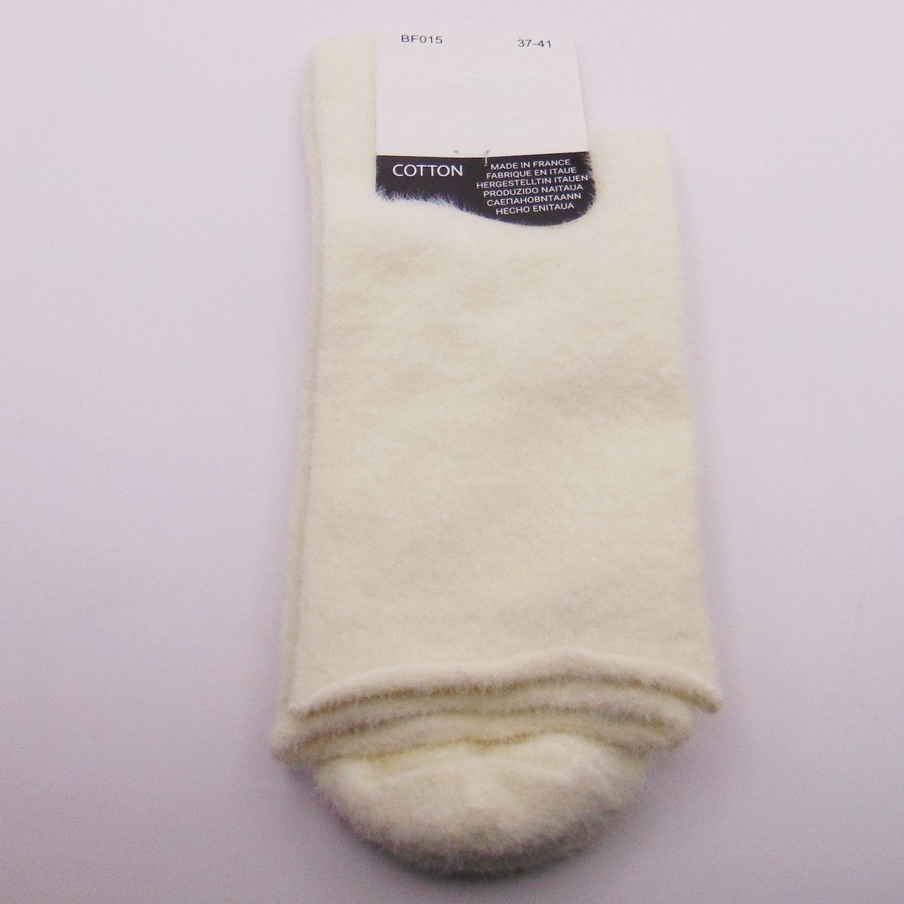 Виоські пухнасті шкарпетки без гумки 37-41 молочні Cotton 015, фото 1