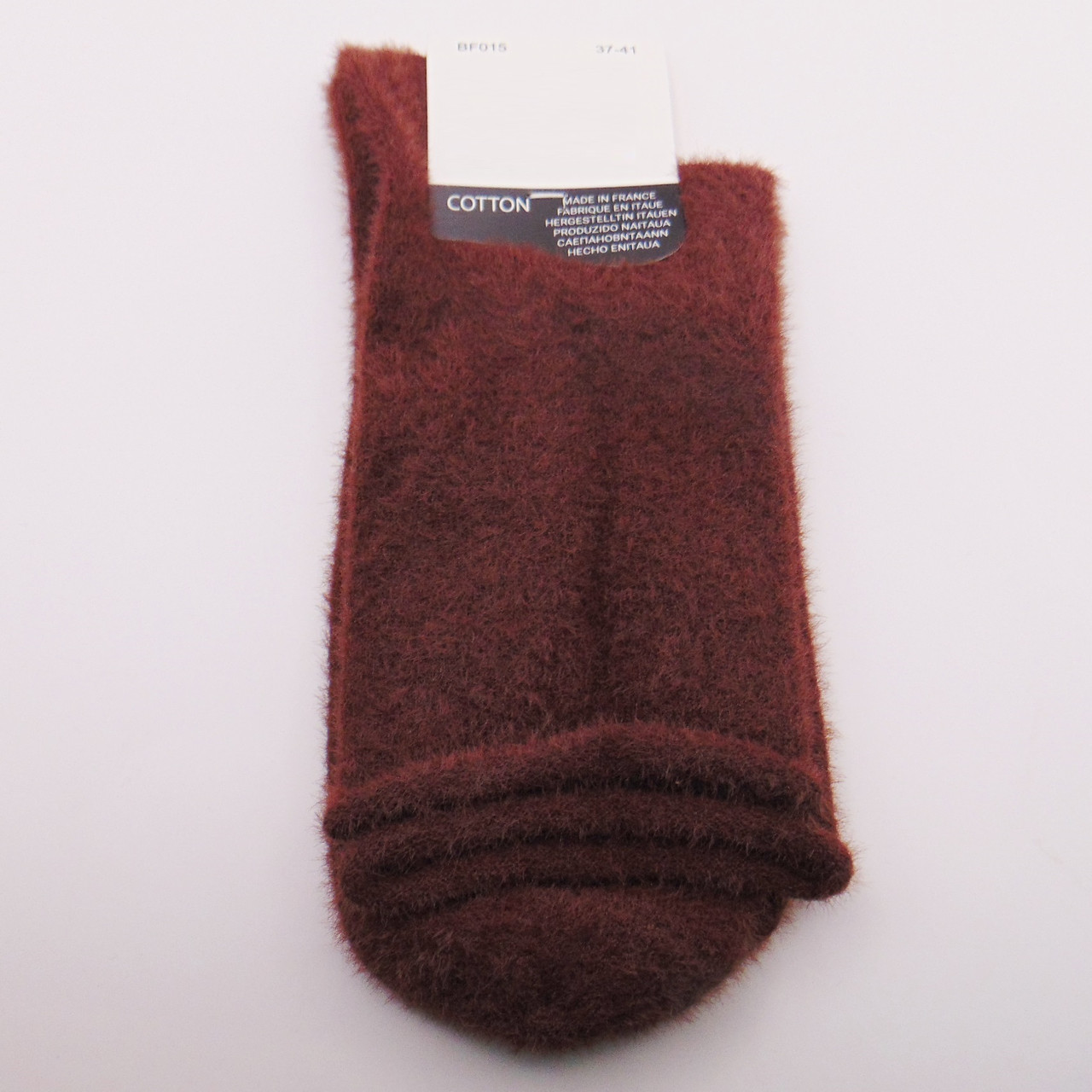 Виоські пухнасті шкарпетки без гумки 37-41 коричневі Cotton 015, фото 1