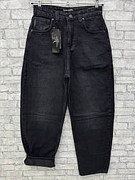 Чоловічі джинси  baggy на байці у чорному кольорі