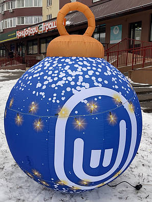 Новорічна декоративна фігура куля 150 см з вентилятором для святкового вуличного оформлення, фото 1