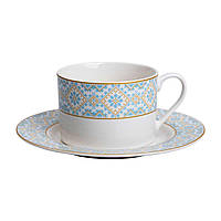 Чашка порцелянова з орнаментом 250 мл, біла HP-7-741