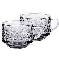 Набір чашок зі скла 6 шт прозорі скляні кружки 270 мл HP-YH-67