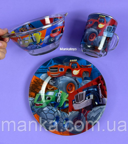 Набір дитячого посуду 3 елементи Джипи Вспиш і команда 3126, фото 1