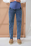 Сині джинси для вагітних Mom fit з високим трикотажний животиком S, фото 5