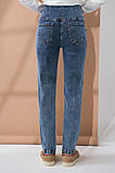 Сині джинси для вагітних Mom fit з високим трикотажний животиком S, фото 6