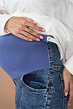 Сині джинси для вагітних Mom fit з високим трикотажний животиком S, фото 8