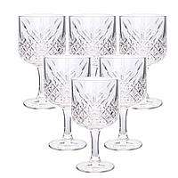 Келихи для вина на високій ніжці набір 6 шт винний келих скляний прозорий 400 мл HP-YH-44