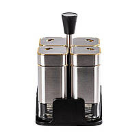 Набір ємностей для спецій 4 шт на підставці 120 мл Хром HP-1318